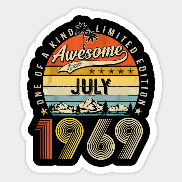 Awesome Since July 1969 Vintage 54th Birthday Sticker by Tagliarini Kristi